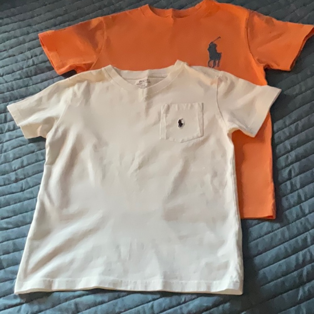 Two boys Polo tee shirts size 7.